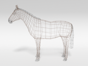 low poly cartoon horse Modello 3D