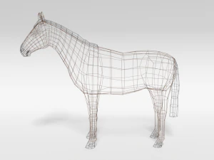 low poly cartoon horse 3D Model
