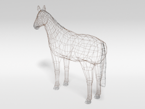 low poly cartoon horse Modello 3D