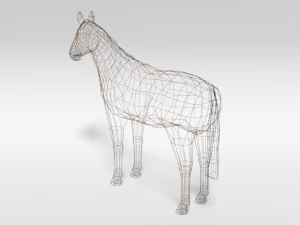 low poly cartoon horse 3D Model