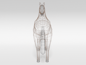 low poly cartoon horse Modello 3D