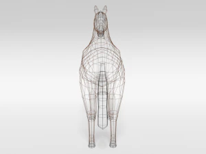 low poly cartoon horse 3D Model