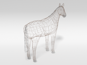 low poly cartoon horse Modello 3D
