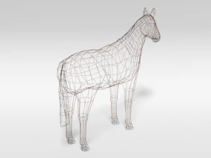 low poly cartoon horse 3D Model