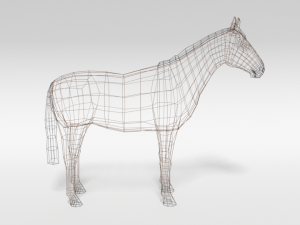 low poly cartoon horse Modello 3D
