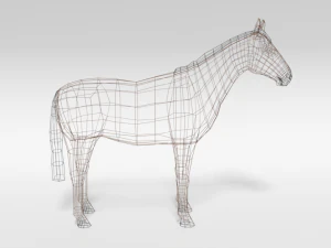 low poly cartoon horse 3D Model