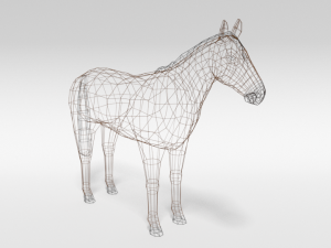 low poly cartoon horse Modello 3D
