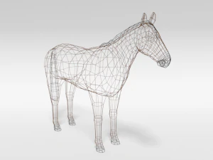 low poly cartoon horse 3D Model