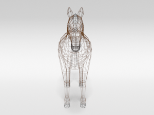 low poly cartoon horse Modello 3D