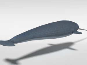 low poly cartoon narwhal 3D Model