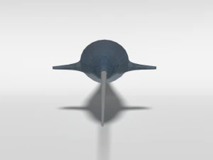 low poly cartoon narwhal 3D Model