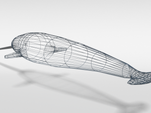 low poly cartoon narwhal 3D मॉडल