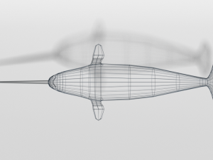 low poly cartoon narwhal 3D मॉडल