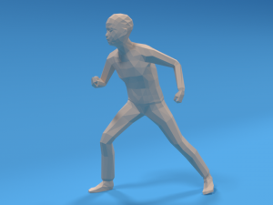 low poly kid fighting 3D Model