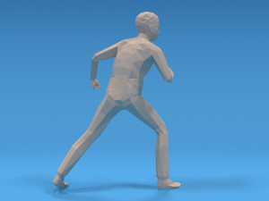 low poly kid fighting 3D 模型