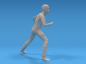 low poly kid fighting 3D 模型