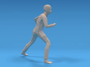 combat d'enfants low poly Modèle 3D