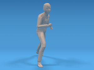 low poly kid fighting 3D 模型