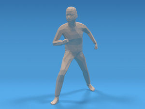 low poly kid fighting 3D 模型