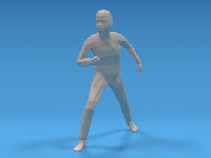 combat d'enfants low poly Modèle 3D