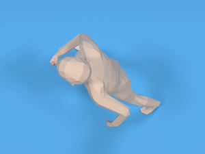 low poly kid fighting 3D 模型