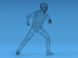 low poly kid fighting 3D 模型