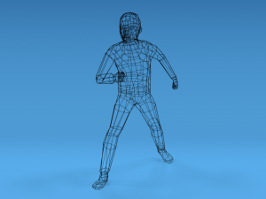 low poly kid fighting 3D 模型