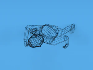 combat d'enfants low poly Modèle 3D