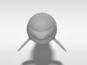 low poly cartoon beluga whale 3D 모델