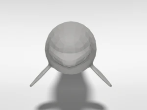 low poly cartoon beluga whale 3D Model