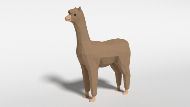 low poly cartoon alpaca 3D Model .c4d .max .obj .3ds .fbx .stl .blend 