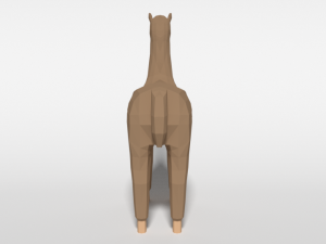 low poly cartoon alpaca 3D Model