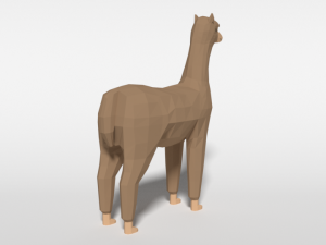 low poly cartoon alpaca 3D Model