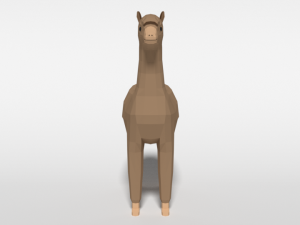 low poly cartoon alpaca 3D Model