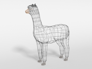 low poly cartoon alpaca 3D Model
