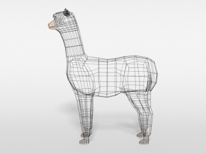low poly cartoon alpaca 3D Model