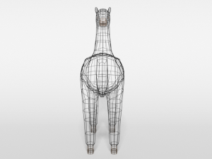 low poly cartoon alpaca 3D Model