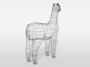 low poly cartoon alpaca 3D Model