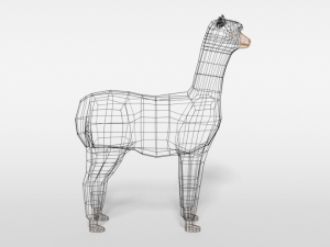 low poly cartoon alpaca 3D Model