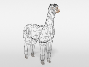 low poly cartoon alpaca 3D Model