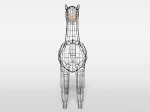 low poly cartoon alpaca 3D Model