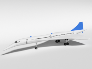 low poly cartoon concorde airplane 3D Модель