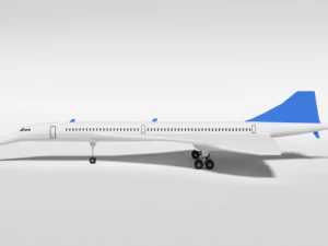 low poly cartoon concorde airplane 3D Model