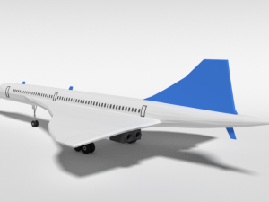 low poly cartoon concorde airplane 3D-Modell