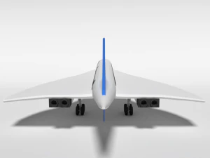 low poly cartoon concorde airplane 3D Model