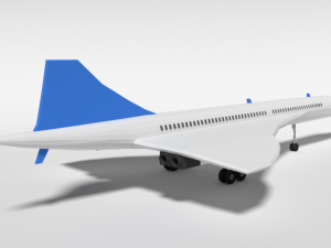 low poly cartoon concorde airplane 3D-Modell