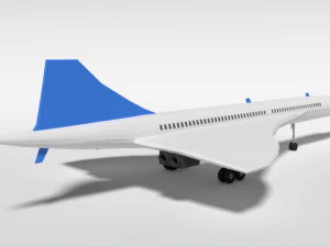 low poly cartoon concorde airplane 3D Model