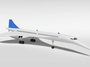 low poly cartoon concorde airplane 3D Model