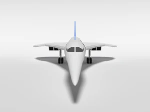 low poly cartoon concorde airplane 3D Model