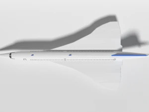 low poly cartoon concorde airplane 3D Model